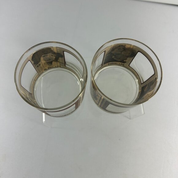 Vitg 2 Old Fashioned Glasses Roaring Twenties Actors Cocktail HouzeArt Bar Rocks - Picture 6 of 12